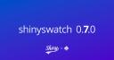 A "shinyswatch 0.7.0" banner with the Shiny for Python logo