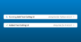 Two shinychat tool-call cards: one running, one completed, tagged with the Python and R shinychat versions