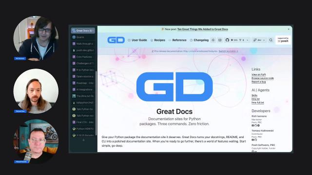 Great Docs - Talk Python Live Stream